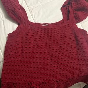 Universal Thread Red Crochet Tank Top